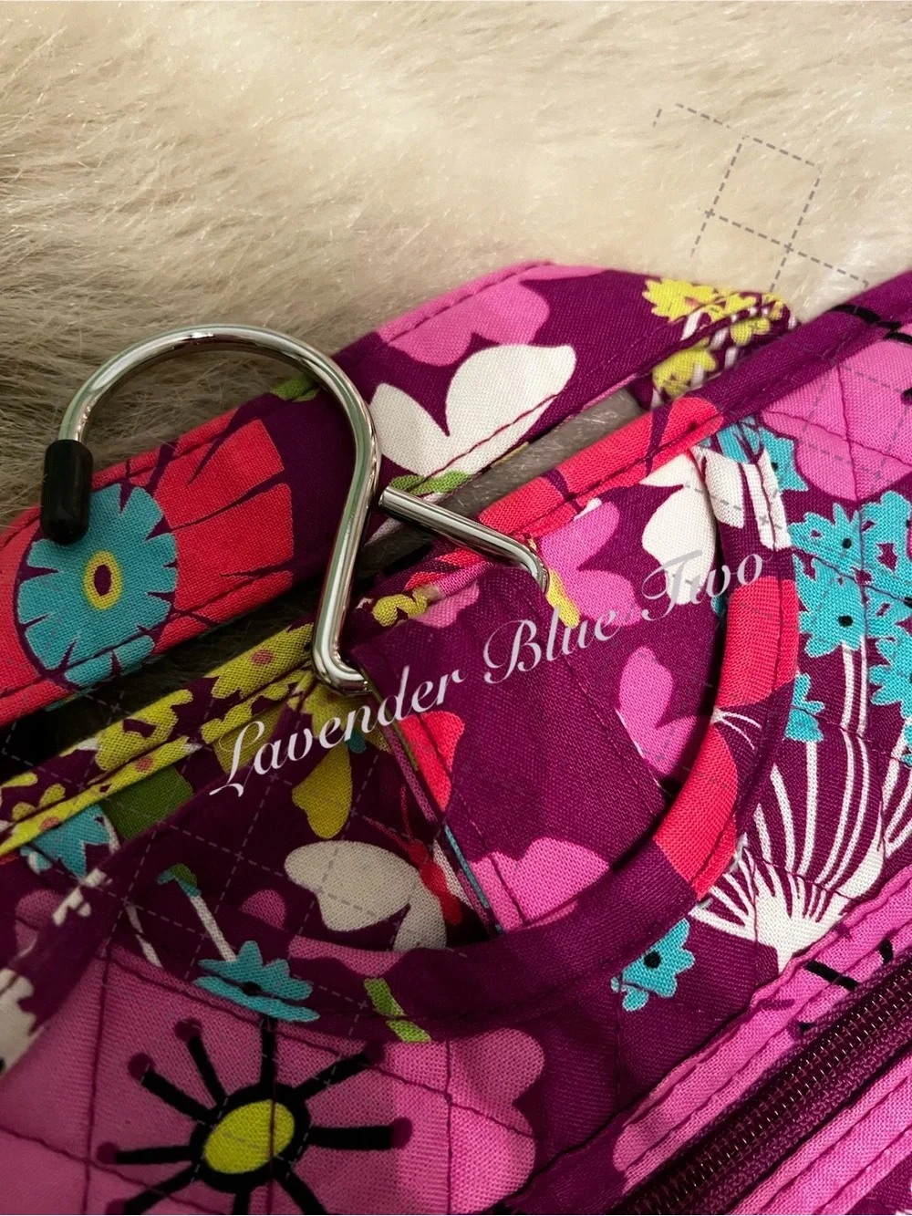 VERA BRADLEY Flutterby 2014 Iconic Grand Hanging Organizer Travel Toiletries Cos